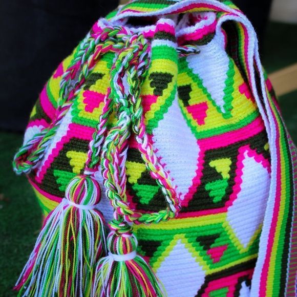 Original wayuu bag crossbody mochila handmade colombian - Picture 2 of 4